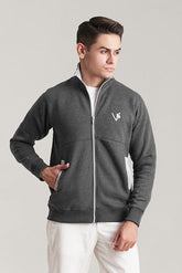 Grey Jacket in Cotton Fleece - VENARI